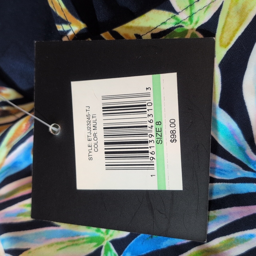 Ellen Tracy Tropical Palm Leaf One-piece Swimsuit Size 8 NWT - Picture 9 of 16